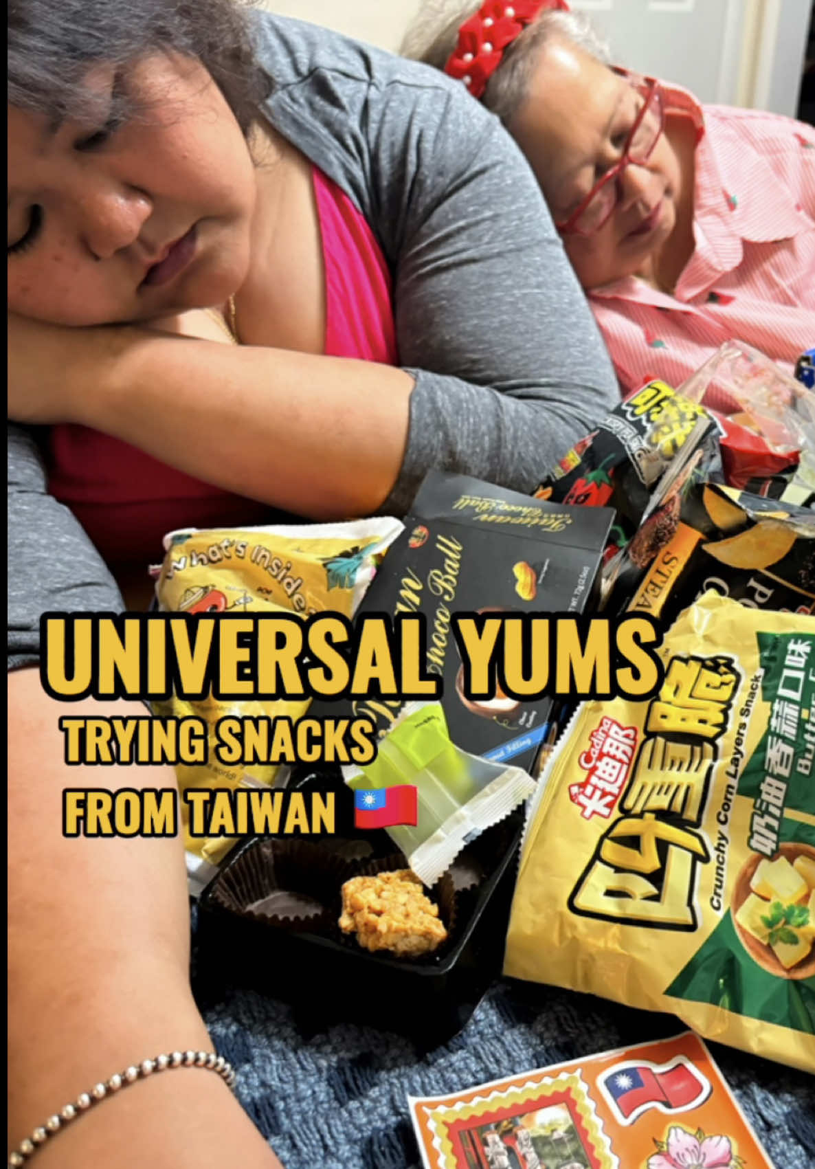 A post by @otakoyakisoba on TikTok caption: Trying snacks from Taiwan. 🇹🇼 @Universal Yums 