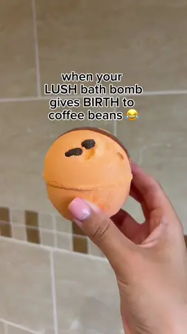A post by @lushreview on TikTok caption: when your lush bath bomb gives birth to coffee beans 😂 #CapCut #viral #lushcommunity #lushproducts #fyp #viralvideo #viraltiktok #foryou #lush #lushbath #lushcosmetics #bathbomb #foryoupageuk 