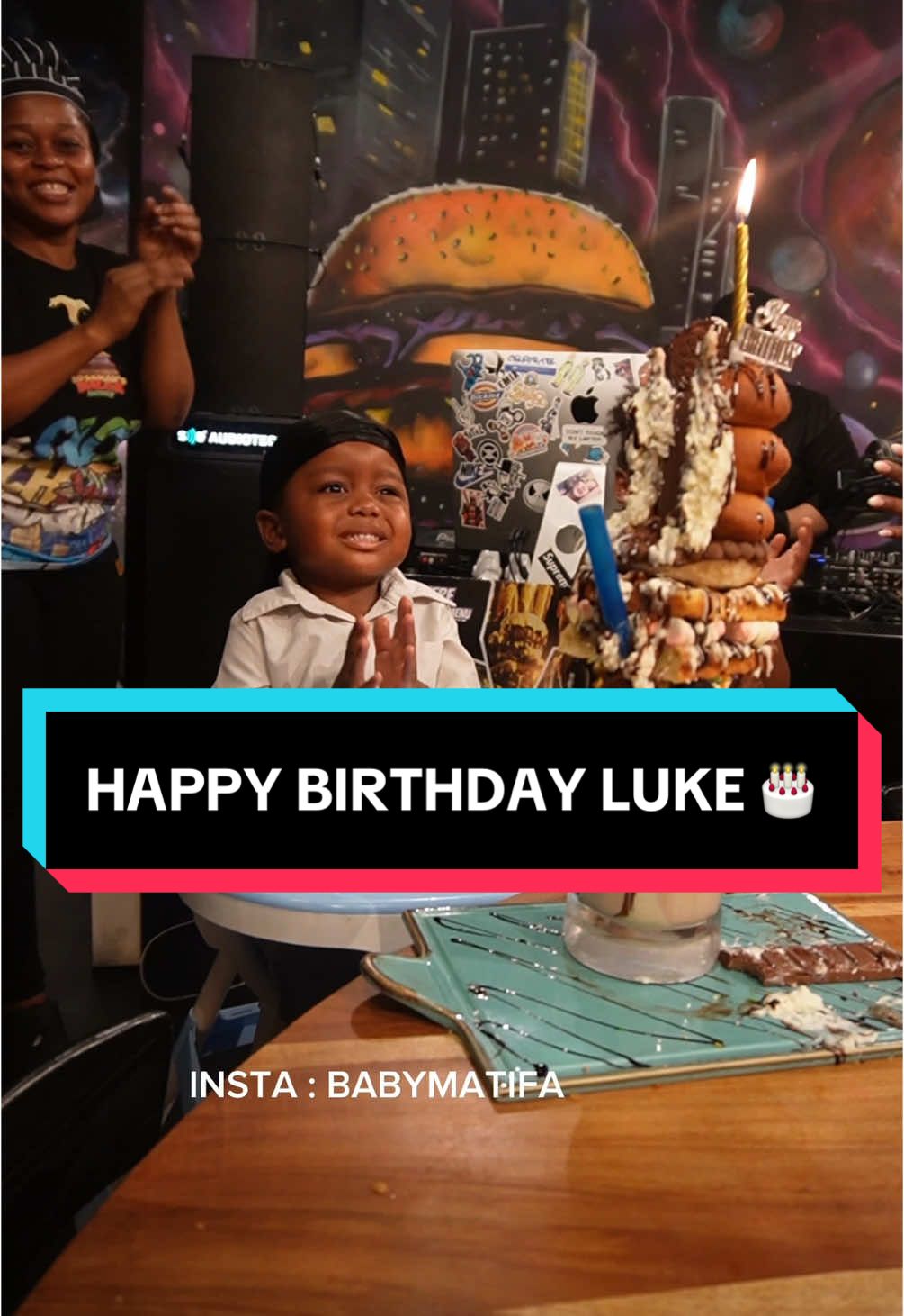 A post by @mati_fa on TikTok caption: Happy Birthday Luke 🎂❤️ @Family Luke   INSTA & YOUTUBE : Babymatifa #matifa #anniversaireluke #happybirthday #family #mati_fa 