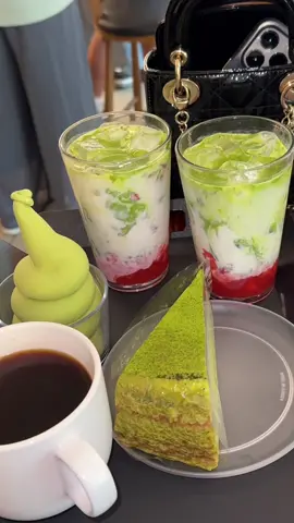 A post by @jennatanisha on TikTok caption: My first matcha didn’t disappoint 🍵🍵🍵🧸🧋