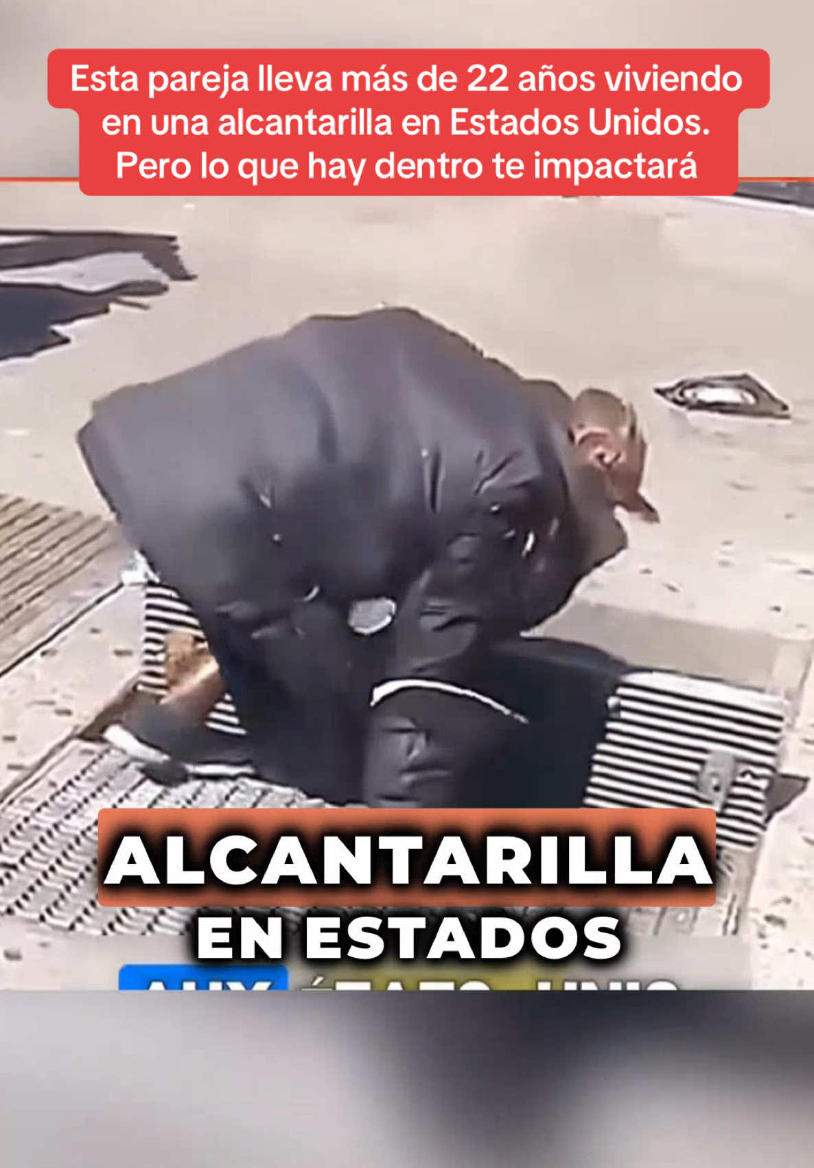 A post by @historia_real_estr on TikTok caption: Esta pareja lleva más de 22 años viviendo en una alcantarilla en Estados Unidos. Pero lo que hay dentro te impactará. #historiasimpactantes #sorprendente #unitedstates #misterio #Sorpresa 