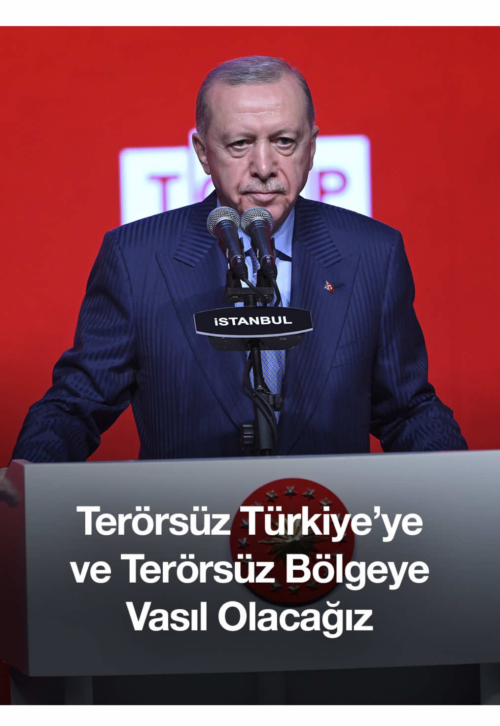 A post by @rtedijital on TikTok caption: Terörün olmadığı, nifakın olmadığı, her köşesinde kardeşliğin egemen olduğu bir iklimi ülkemizde ve bölgemizde inşallah tesis edeceğiz. Allah’ın yardımı ve milletimizin hayır duasıyla önümüzdeki dönemde önce Terörsüz Türkiye’ye, ardından da terörsüz bölgeye vasıl olacağız.
