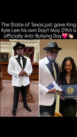 A post by @kingkylelee210 on TikTok caption: Look at God🙏🏽 Thank you to the State of Texas & Texas State Representative Josie Garcia for seeing & believing in my vision. To make this happen on my birthday is so epic!! Blessed by the best. It's all the way from here🫡💪🏽 Lets goooo🔥 P.s. the flag im holding was flown over the Capitol in me & the Anti-Bully Gangs honor. Very special day indeed #antibullygang #thefightagainstbullying #standingonbusiness 