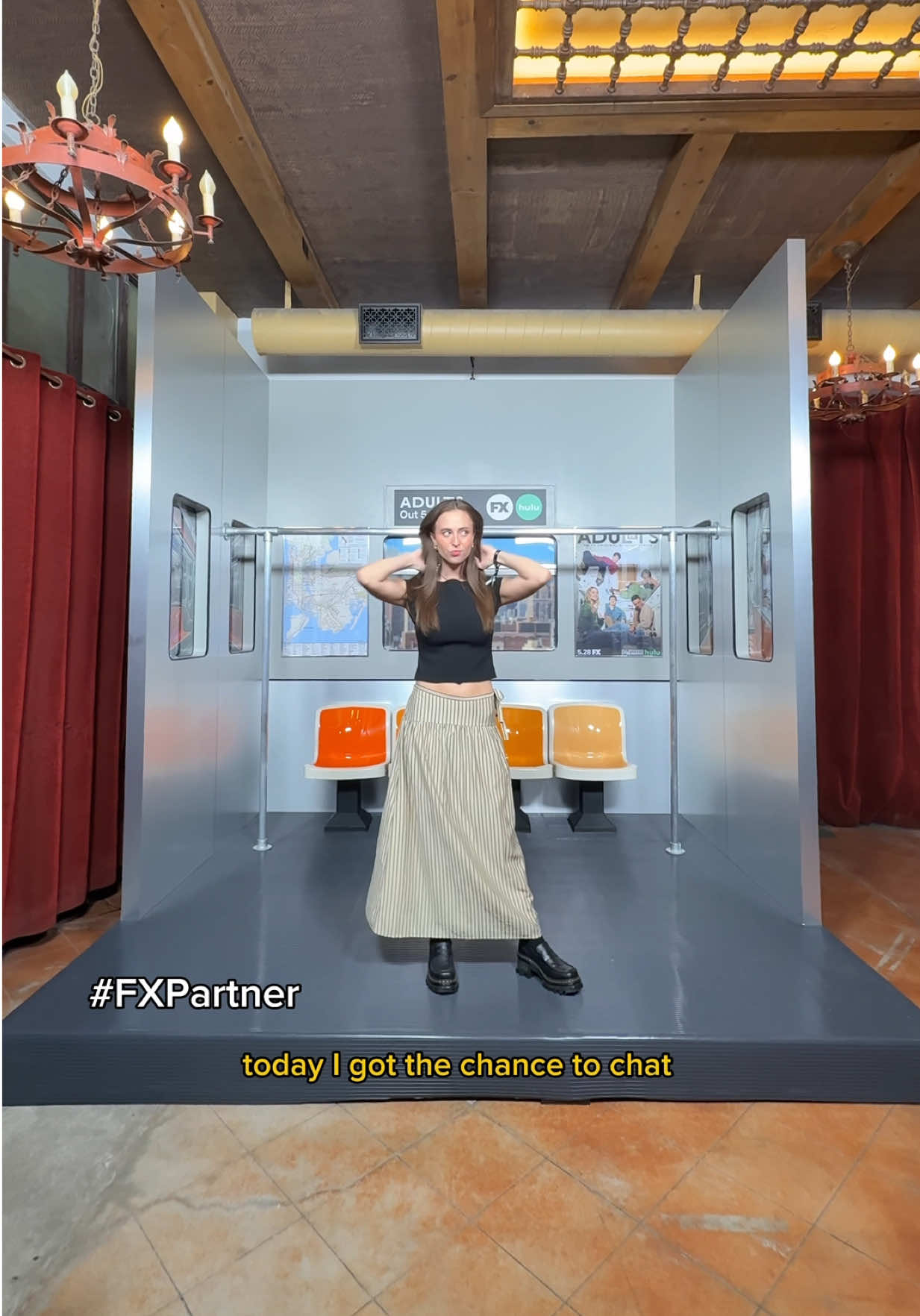 A post by @reaganxo on TikTok caption: #FXPartner I had a chance to meet the cast of FX’s new comedy series @adultsfx to find out what we can expect from the first season. Watch FX’s Adults Weds on FX. All episodes now streaming on Hulu 🕺🏼