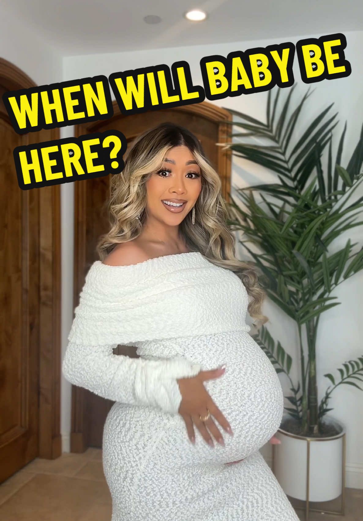 A post by @lianev on TikTok caption: Belly bump is bumpin! 🤍 What day do you think I’ll have my baby boy? 👶🏻🩵 #Pregnant #pregnantlife 