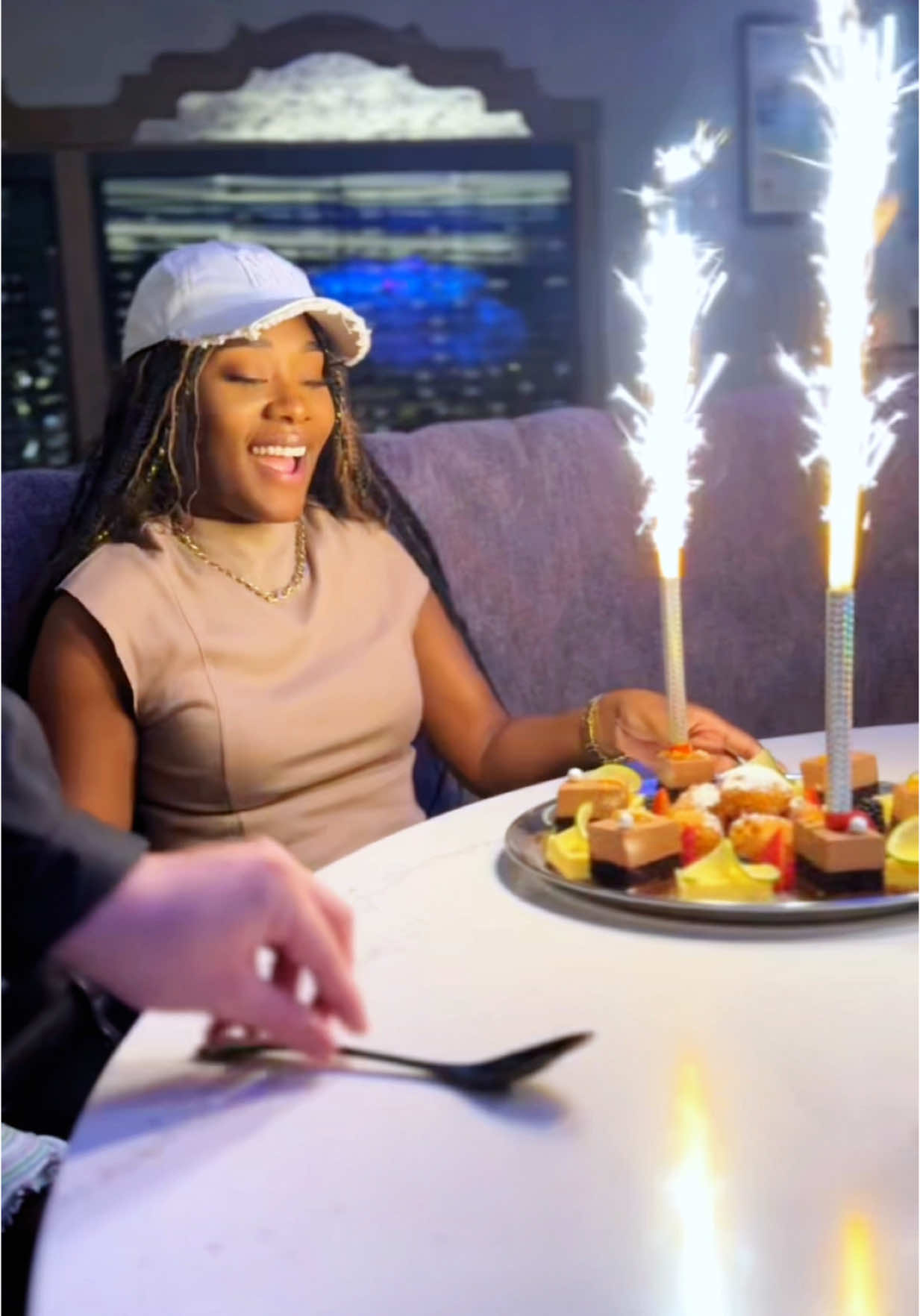 A post by @shenavici on TikTok caption: Taking my bougie babies out for dinner 🥰