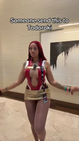 A post by @exactlye on TikTok caption: Send this to him immediately! #myheroacademia #momocosplay 