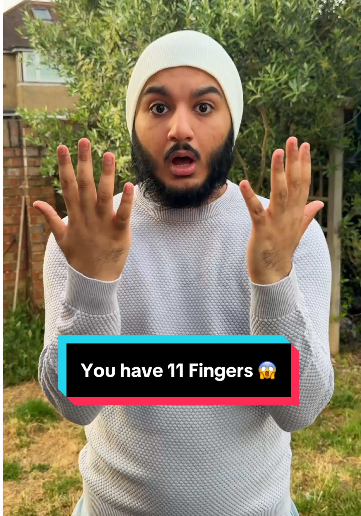 A post by @arshsoni on TikTok caption: HE has 11 FINGERS! 😱🖐🏼 Follow for more! ✨ #magic #trick #wow #how #viral #funny #hands #illusion #arshsoni 