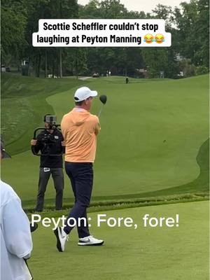 A post by @nfl on TikTok caption: happens to all of us 😂 #peytonmanning #nfl #scottiescheffler  (via samsteetalk/IG) 
