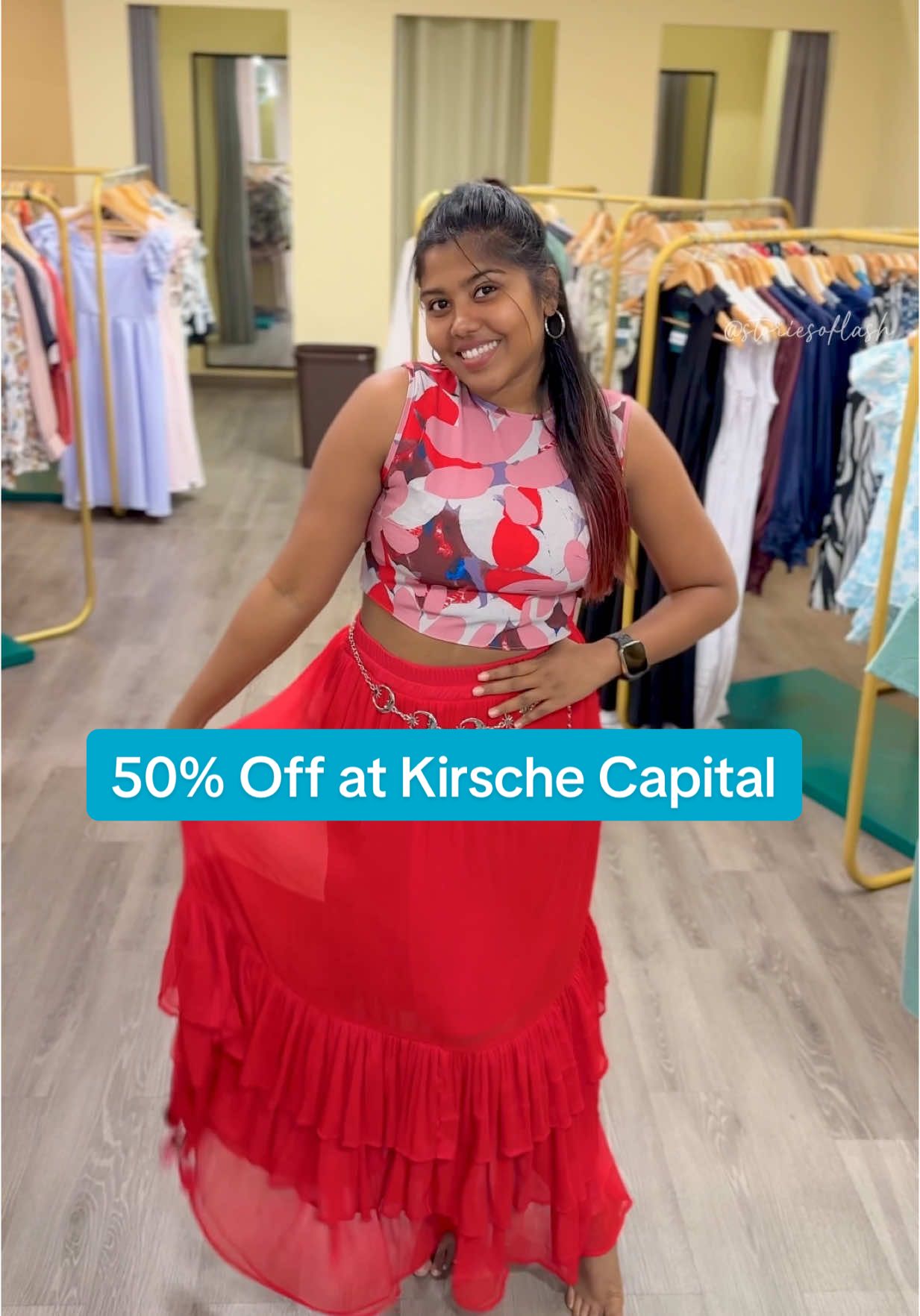 A post by @stories_of_lash on TikTok caption: Flat 50% of at Kirsche Capital ‼️ . #storiesoflash #tiktokentertainment #offers #shopping #discounts #dresses @Kirsche Capital 