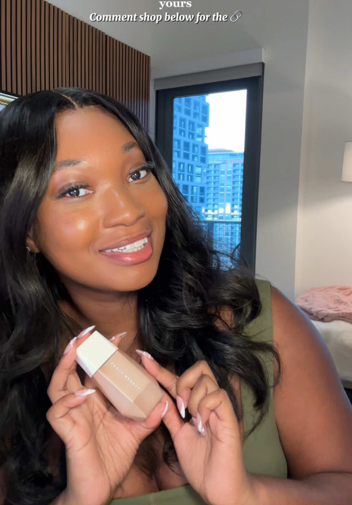 A post by @standbywithadrie on TikTok caption: Tried the @Fenty Beauty Eaze Drop Blurring Skin Tint and babyyy… this is  my new vacation/ summer essential 😍✨ Here’s why I’m packing it in my carry-on: -Lightweight but still gives that smooth, even finish -Blurs pores without doing too much -Super breathable & buildable for day to night looks -Sweat + humidity resistant (hello, beach days!) -Skin-like glow that still lets your real skin shine If you want that effortless vacay face without the full glam commitment… this is it. Fenty , you understood the assignment 🔥 Comment shop ⬇️ to to get yours ! 🔗 in bio  #fentybeautypartner #fentybeauty #skintint #foundation #gifted #eazedrop #nomakeupmakeup #vacationmakeup #beautytips #BeautyRoutine #makeuproutine #makeupinfluencer #makeupmusthaves #summermakeup 