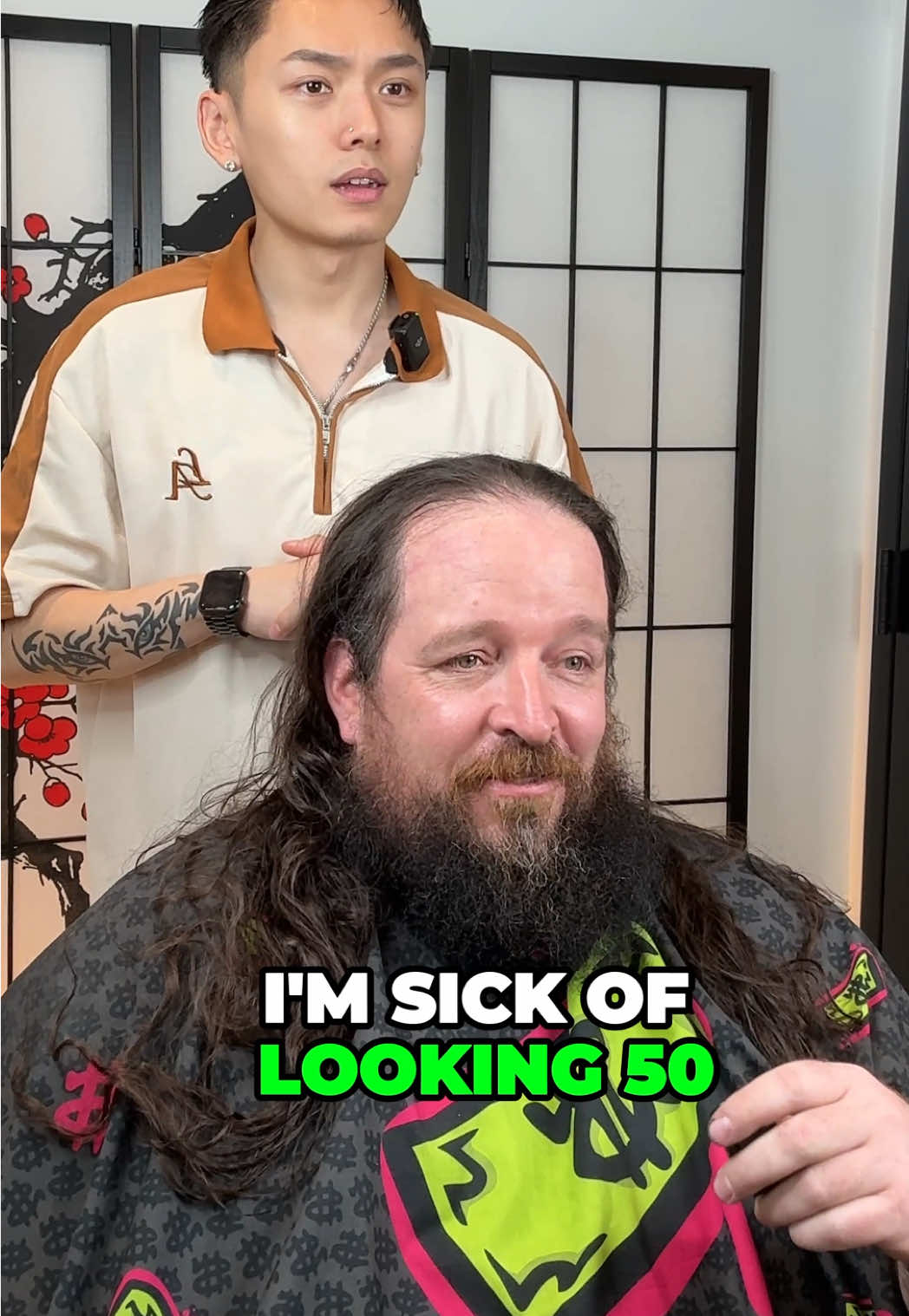 A post by @nguyensteadycutting on TikTok caption: My client requested the messy look on top so that’s what we gave him. Got some years back with this haircut haha. Those piercings are his btw 😂 LINK IN BIO TO SET AN APPOINTMENT ‼️ _______________________________________ ##richmondvabarber##richmondva##vabarber##rvabarber##barber##fade##haircut##richmondbarber#nguyensteadycutting #transformation 