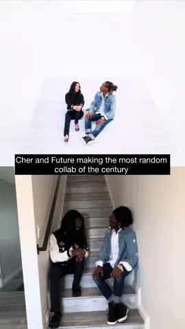 A post by @theonlycb3 on TikTok caption: This combo has the same energy as pouring orange juice in cereal idk. A glitch in the simulation for sure😂 name a stranger duo  #cher #future 