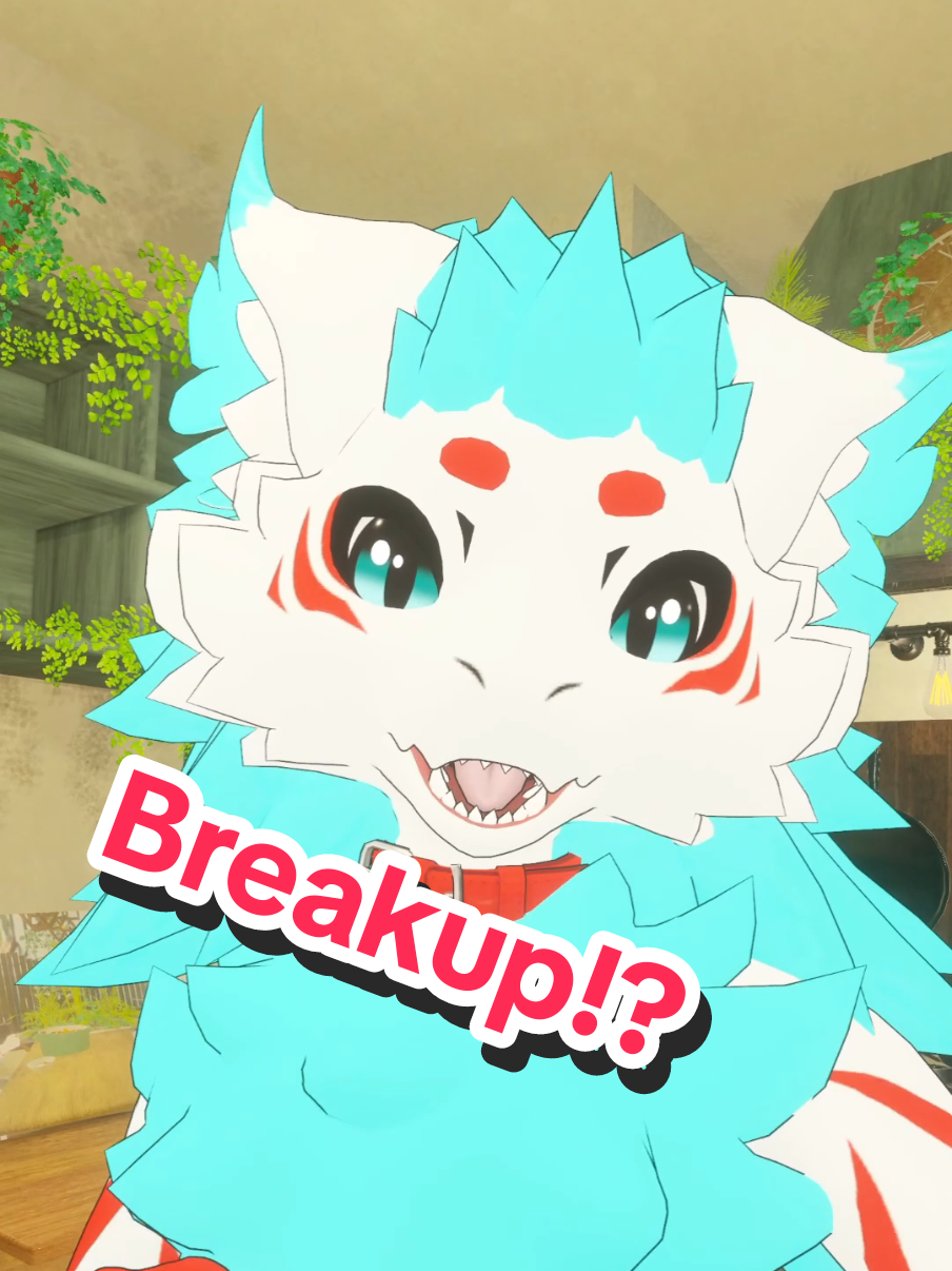 A post by @ on TikTok caption: You wanna break up? That's cool! 🥕💕 #rakurim #furriesoftiktok #vrchat #furrymemes #furries 