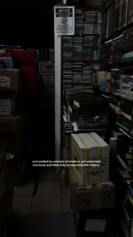 A post by @advicewukht on TikTok caption: being in these bookstores is so humbling. u go for one book then get overwhelmed with how much knowledge surrounds u. and this isn’t even a drop in the ocean. #salafiyyah #niqab #muslimtiktok #islamiclibrary 