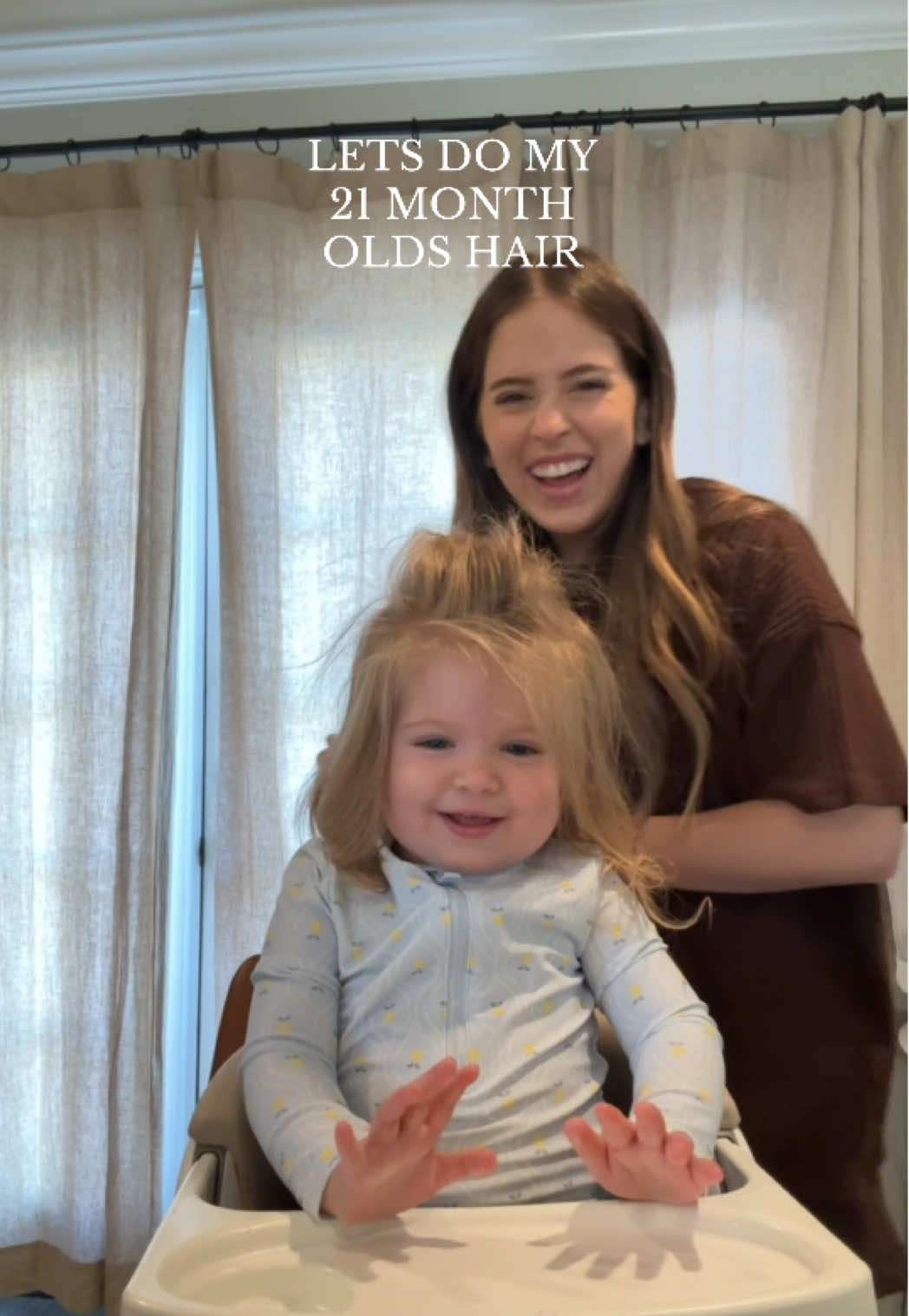 A post by @iamkelianne on TikTok caption: Her hair is getting so long I can put it all the way up now🥹 #toddlerhairstyles #grwm #momlife #momsoftiktok 