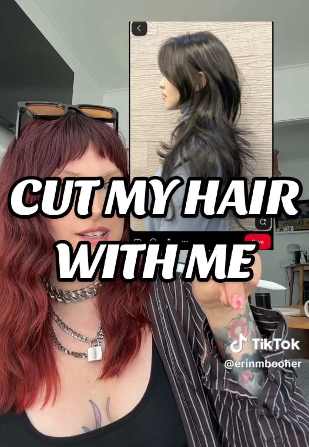 A post by @thelifeofc__ on TikTok caption: ok but should i invest in texture spray? @Erin | LA HAIRSTYLIST⚡️ #longhair #longlayers #longshag #cutmyhair #longlayerscut #haircutathome 