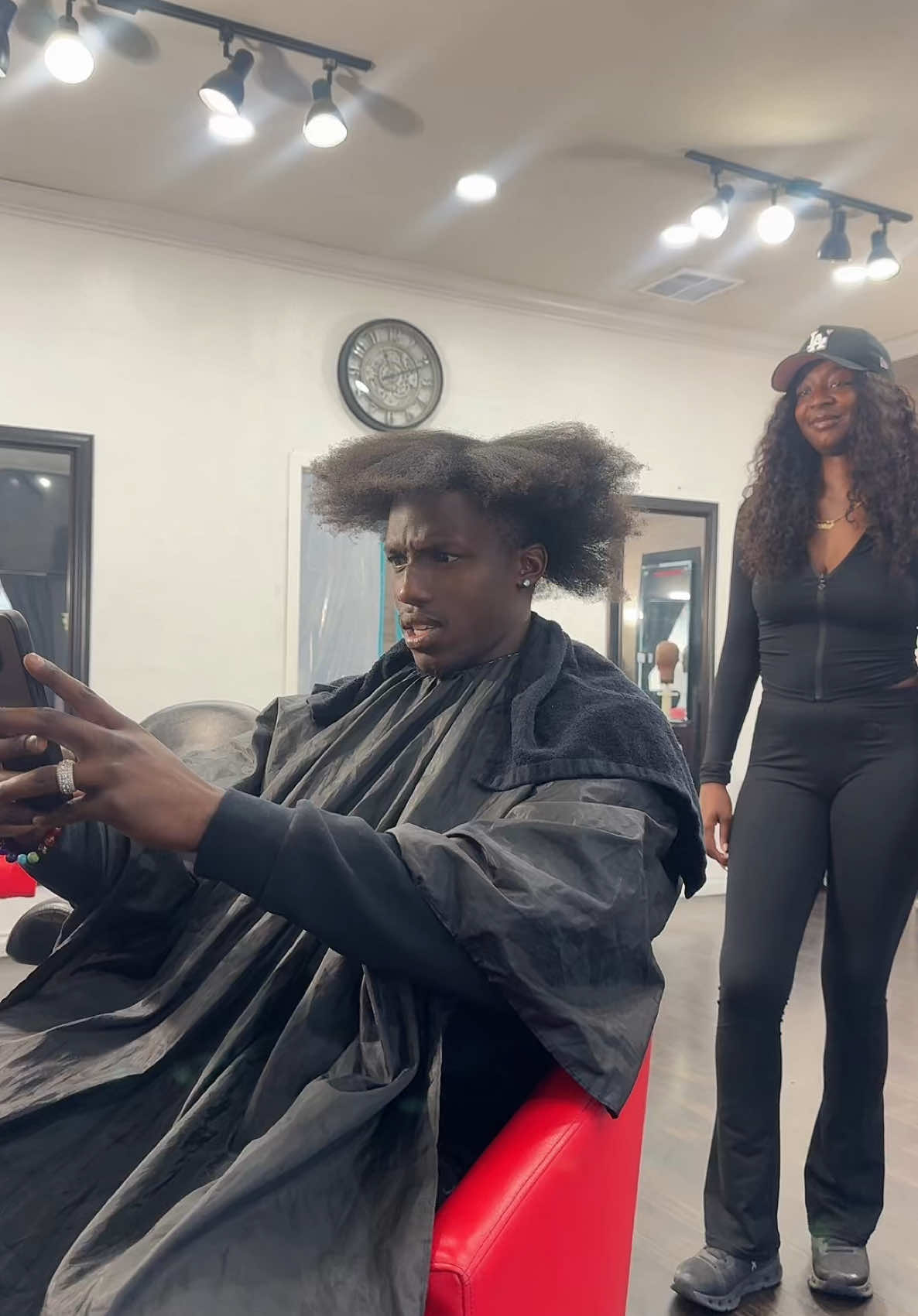 A post by @tatyanajoseph39 on TikTok caption: had to make sure my man hair right for his bday month yall🤭😂💕 I picked the cutest style just wait :)))