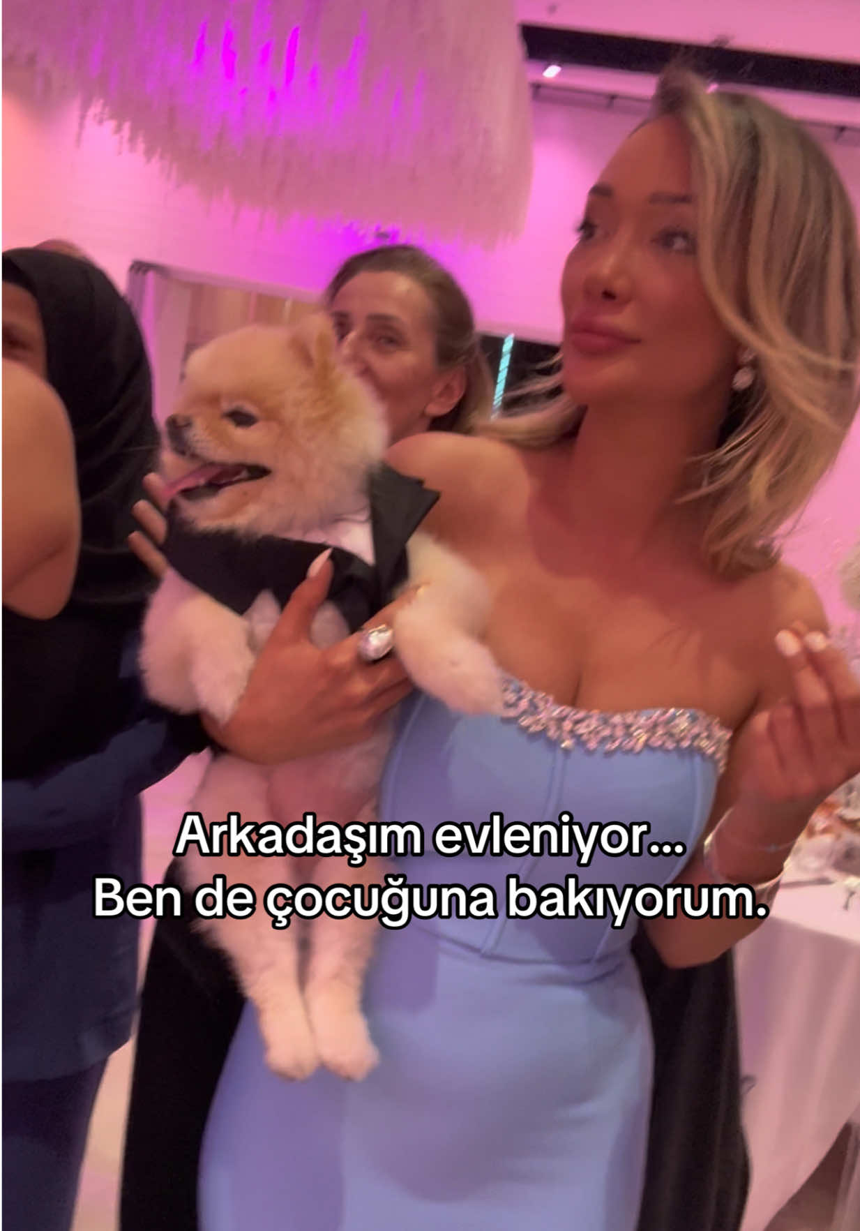 A post by @arzuakinofficial on TikTok caption: Gelin o oldu, dadı ben 🤷‍♂️🐶🤣 #düğün #gelin #köpek #komikvideo #türkiyetiktok #fyp #foryou #mizah #trend #shein #dresses #weddingdress #viralvideo🔥 