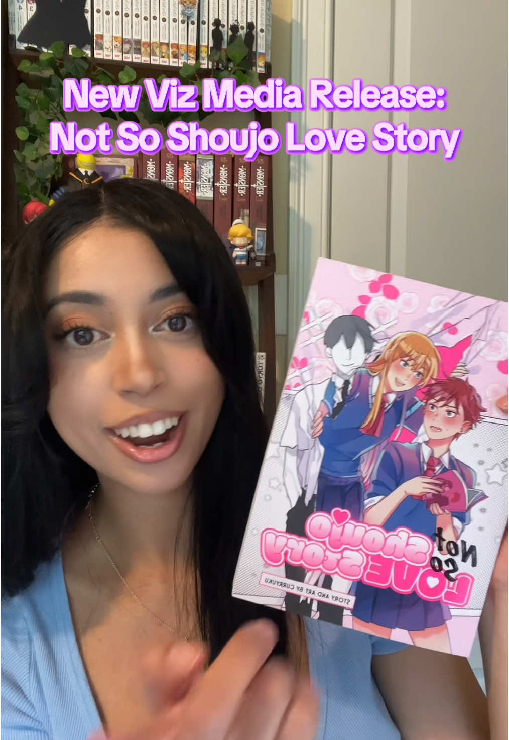 A post by @nishathenerd on TikTok caption: A hilarious spin on the rivals to lovers trope with @VIZ’s new release, Not So Shoujo Love Story! Thank you Viz Media for sending me the first volume to check out #vizmedia #mangarec #mangareview #yuri 