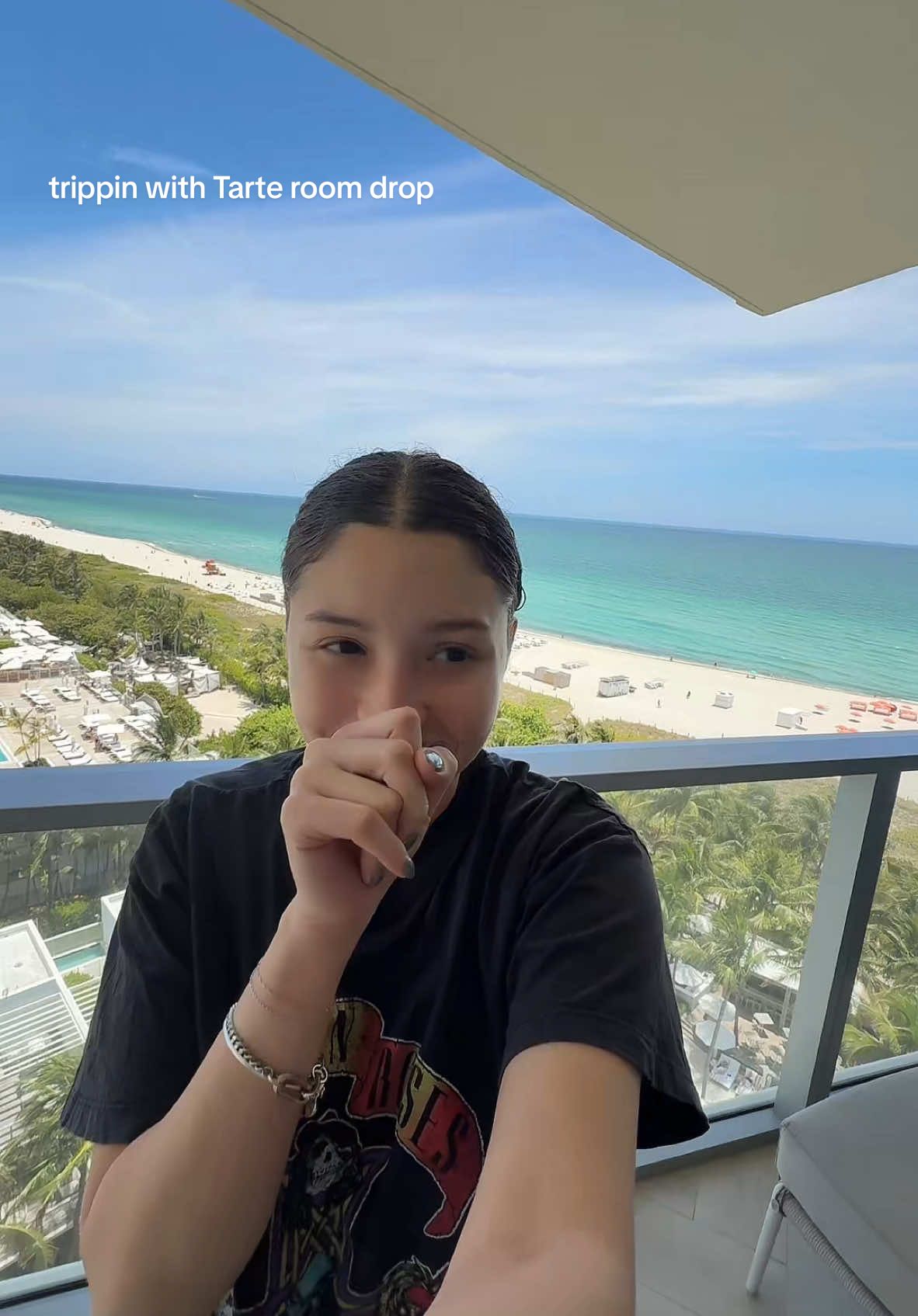 A post by @emelywithane_ on TikTok caption: forever grateful for you @tarte cosmetics #trippinwithtarte #miamiswimweek #emelymoreno 