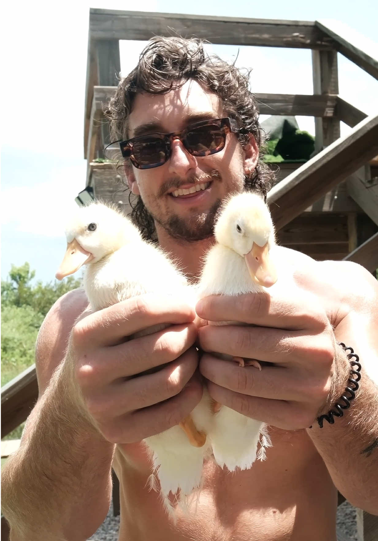 A post by @tooturnttony on TikTok caption: my baby ducks first bath! name suggestions???