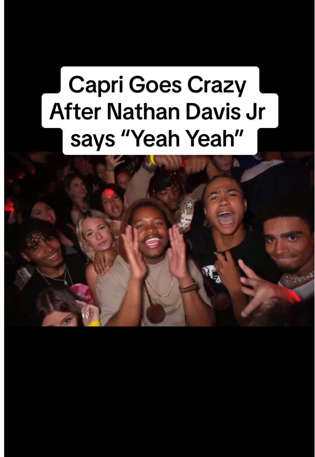 A post by @nathandavisjrndj on TikTok caption: The Crowd Went Crazy 😂😱 @Capri Jones #capri #piperrockelle #caprijones #stream #viral #yeahyeah #gradparty #ciper 