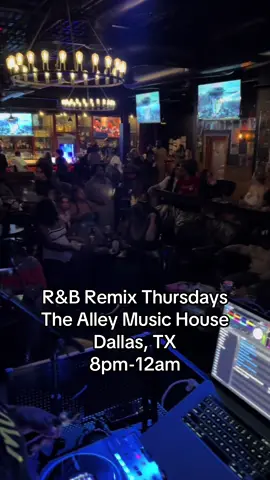 A post by @iamojthedj on TikTok caption: R&B Remix Thursdays. Every Thursday at The Alley Music House (Same building as the Improv on 2nd floor) Free entry with RSVP. To RSVP, click the link in my bio. #rnbremixthursdays #rnb #thingstodoindallas #dallas #addisontx #addisontexas #thealleymusichouse #ojthedj 