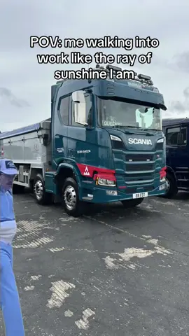 A post by @thequeenbtrucker on TikTok caption: I mean I’ve never been a morning person 😂🤷‍♀️ or a people person 😂 but here I am 😬