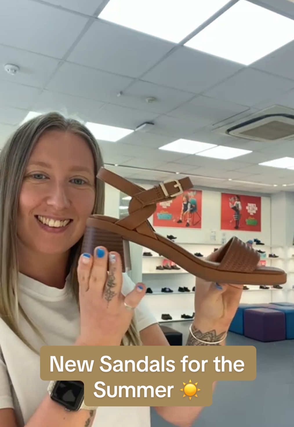 A post by @clarks on TikTok caption: Some new sandals for the summer ☀️👡 #Clarks #fyp #newshoes #newstyles #instore #online 