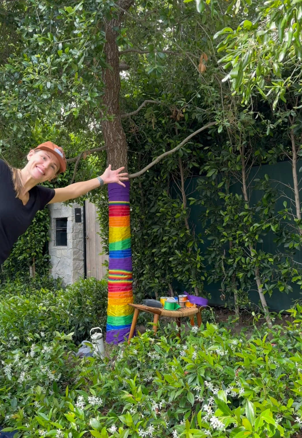A post by @jennifergarner on TikTok caption: Pride trees = my favorite time of the year! ♥️🏳️‍🌈♥️