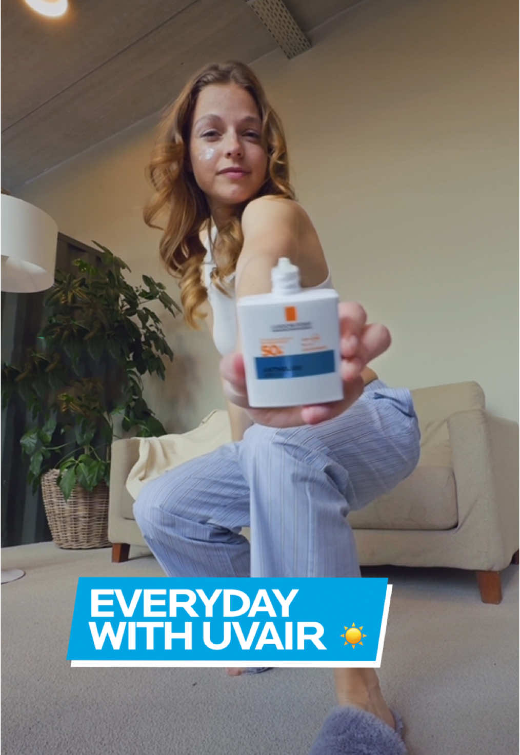 A post by @larocheposay on TikTok caption: Never without UVAir 🤍 It’s ultra-light, non-greasy formula is perfect for daily use ☁️ It’s even better under makeup 💄 Are you as obsessed as we are? #LaRochePosay #UVAIR #sunscreen #fyp #skintok 