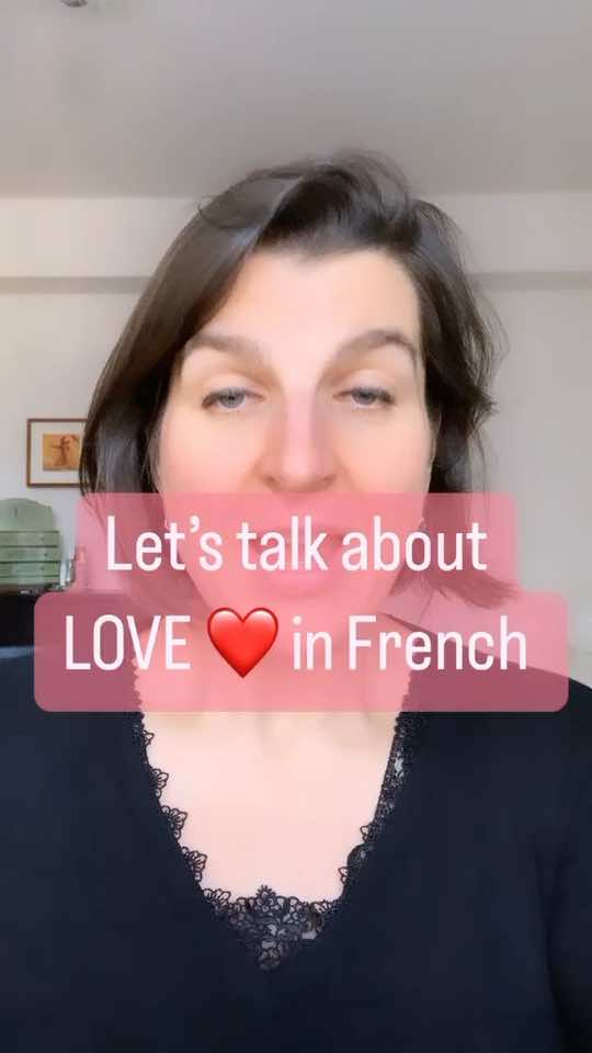 A post by @learnfrenchwithmaud on TikTok caption: Let’s talk about love ❤️  How to express your feelings in 🇫🇷🇬🇧 C’est parti on y va 🙌😃👍 Yes I know my hair are way shorter ;-) I did this video a few months ago in preparation of Valentine’s Day and now I will go and cut my hair like this again 🥰 Which expression is your favorite?  Comment below ⬇️  Do you want to learn even more French ?😁  +  French text of the week + audio & translation 🥰 Sign up here ⬇️ (direct link in Bio) https://learnfrenchwithmaud.substack.com Every Sunday at 11am 🇫🇷☺️😍🙌 Ecris, répète et à bientôt (Write Repeat and see you soon ) [learn French, French vocabulary , French language, basic French words, vocabulary, English words, easy learning languages]