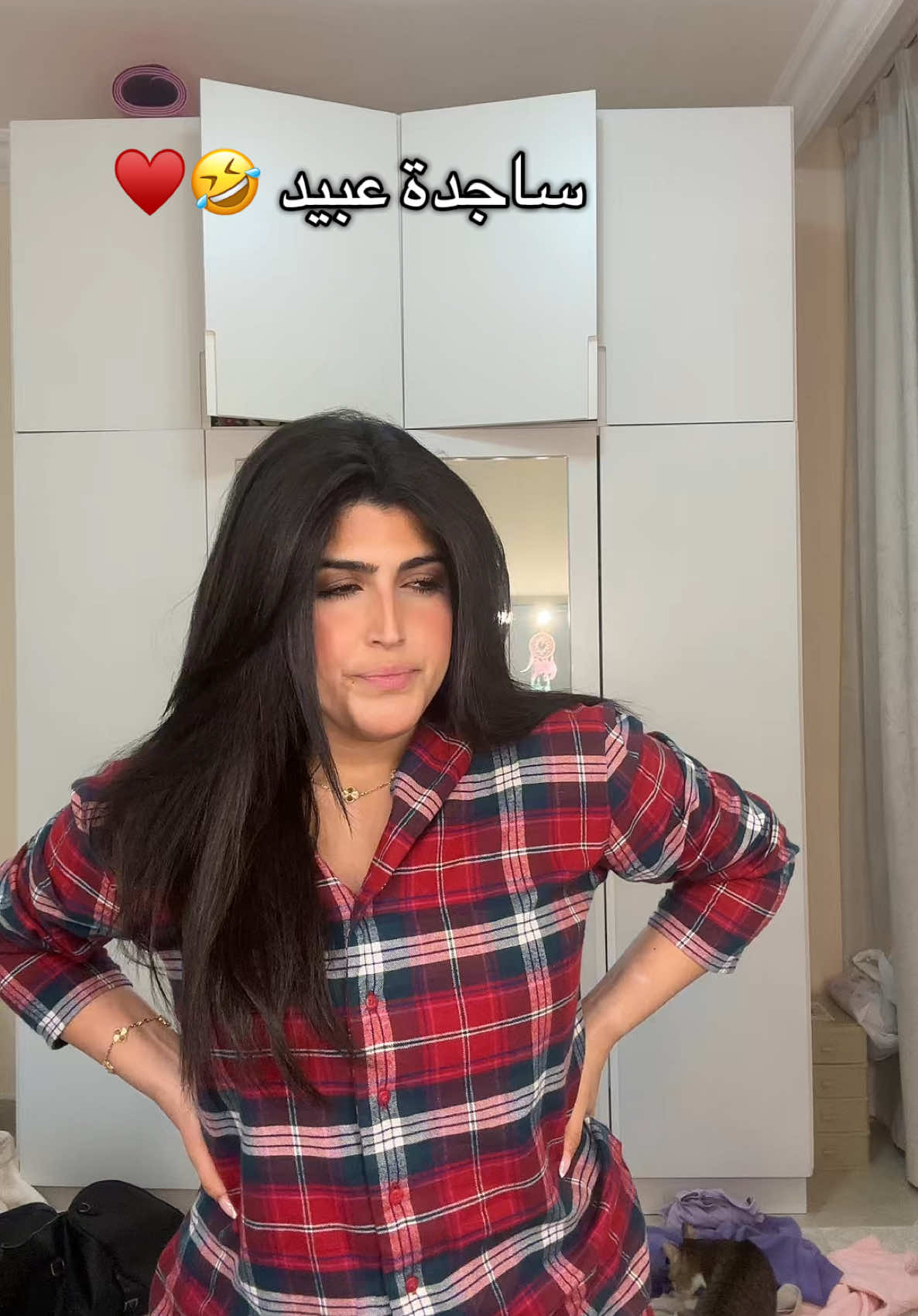 A post by @sarahhmiladd on TikTok caption: ساجدة عبيد غييير 🤣♥️  #foryou 
