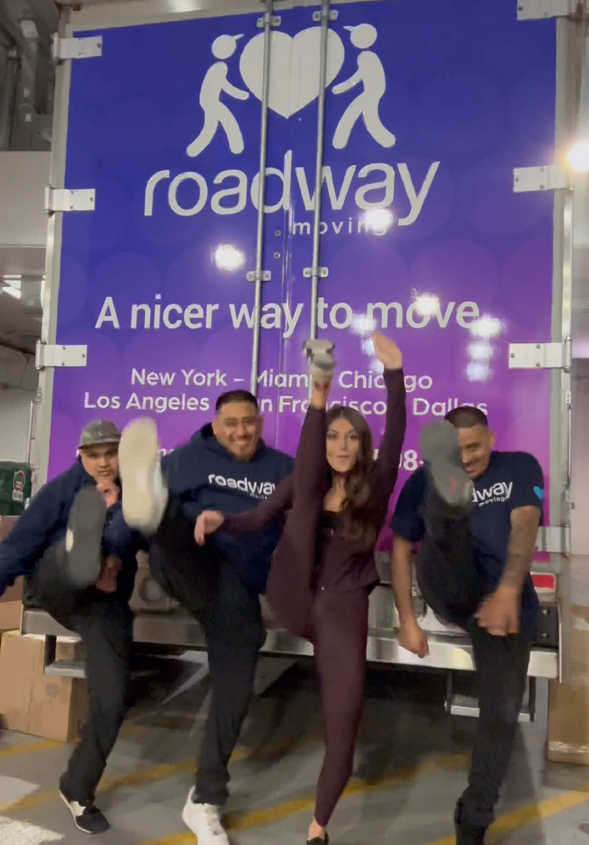A post by @zozoroe on TikTok caption: So happy that @Roadway Moving is finally in Chicago! They made moving so easy and even fun. I’m so grateful for all their help. Roadway is High Kick Approved💅 Stay tuned for a full tour of my new place! Use code zoeroe10 to save on your next move💖 #roadwaymoving 