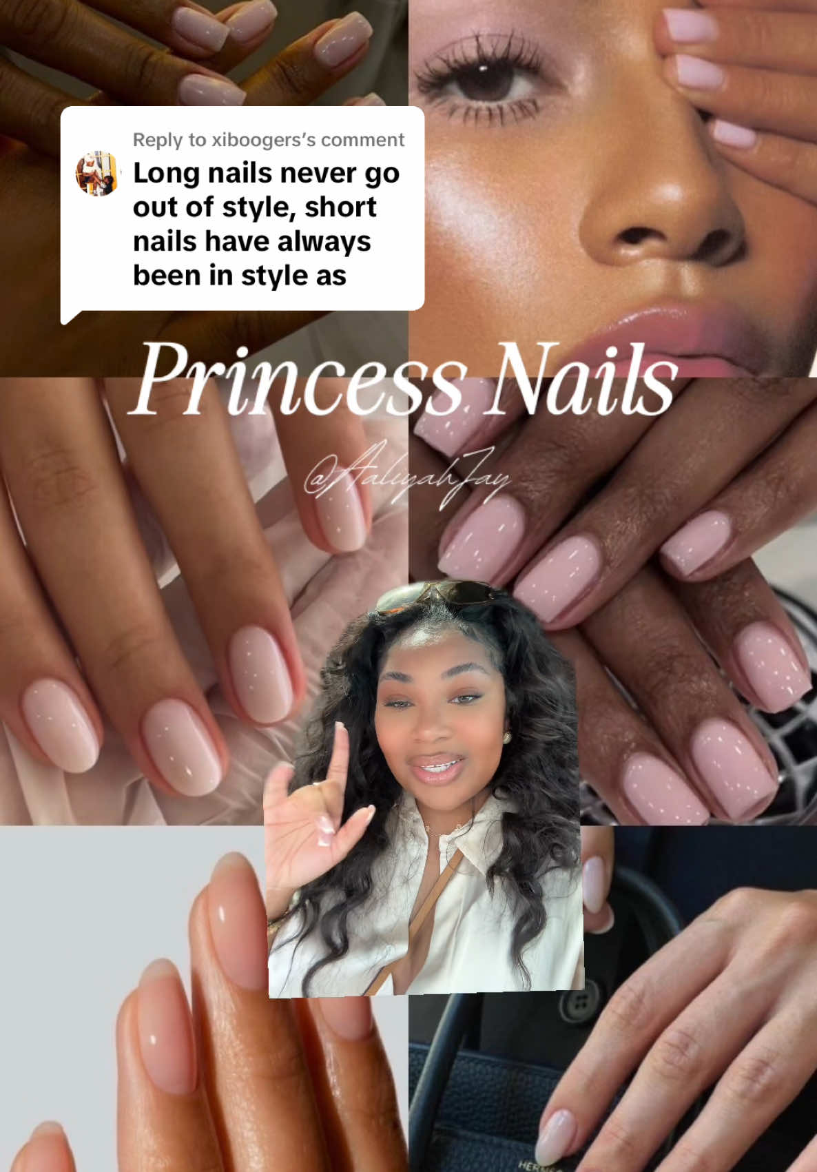 A post by @aaliyahjay on TikTok caption: Replying to @xiboogers #greenscreen Princess Nails are IN! 