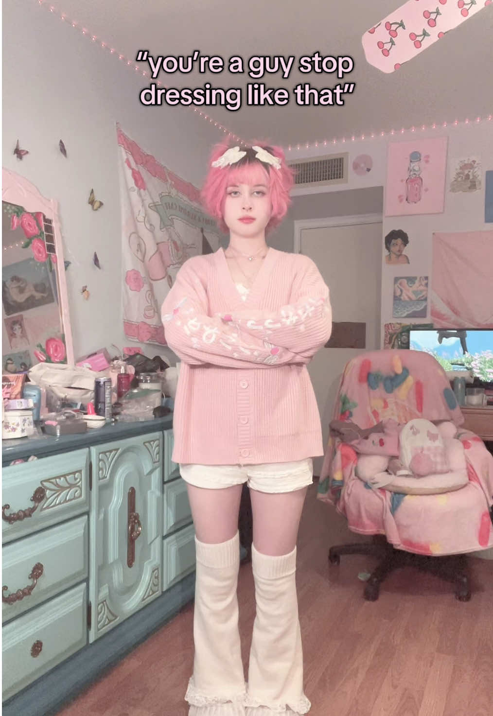 A post by @strawbabyboy on TikTok caption: i AM who i AM❤️#femboy #fyp #femboytiktok #pink #kawaii #strawberry #fypシ #femboyfriday 