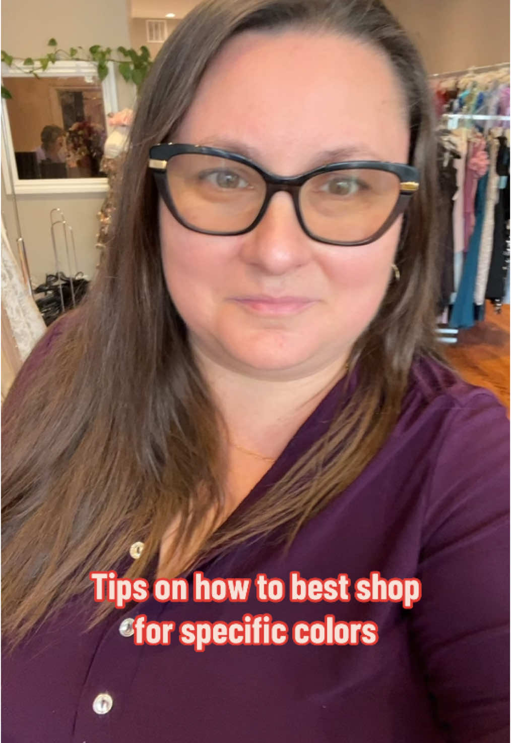 A post by @bridalinfluencerkasia on TikTok caption: Avoid drama - Pro Tip on Best way to shop for specific colors.  #greenscreen #protip #protipsandtricks #color #bestway #bridesmaids #weddingguest #dosanddonts #dressshopping #dressshop #bridalinfluencer #bridalinfluencerkasia #kasiasbridal 