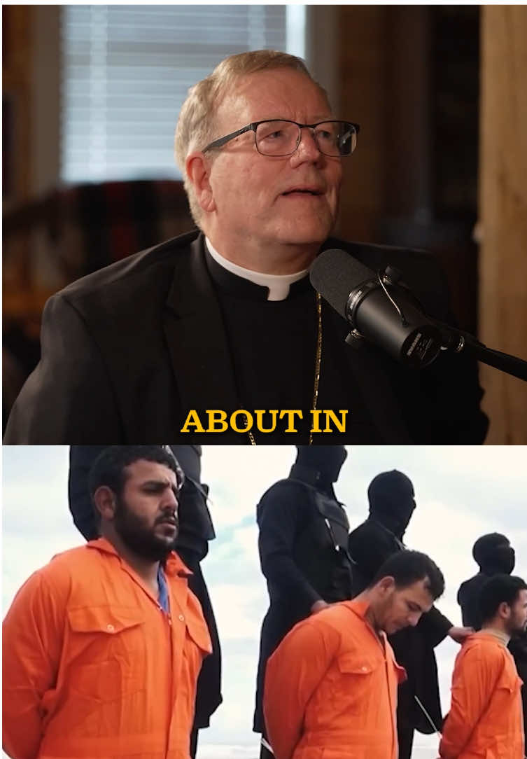 A post by @tuckercarlson on TikTok caption: Bishop Barron says that Christianity is by far the most persecuted religion.