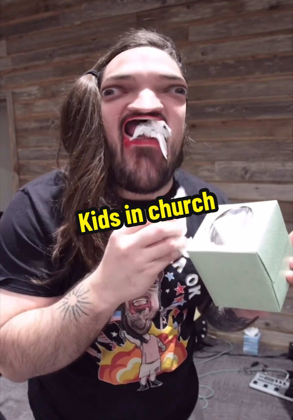 A post by @leigh_mcnasty on TikTok caption: How kids act in church🤣 #kids #school #teacher