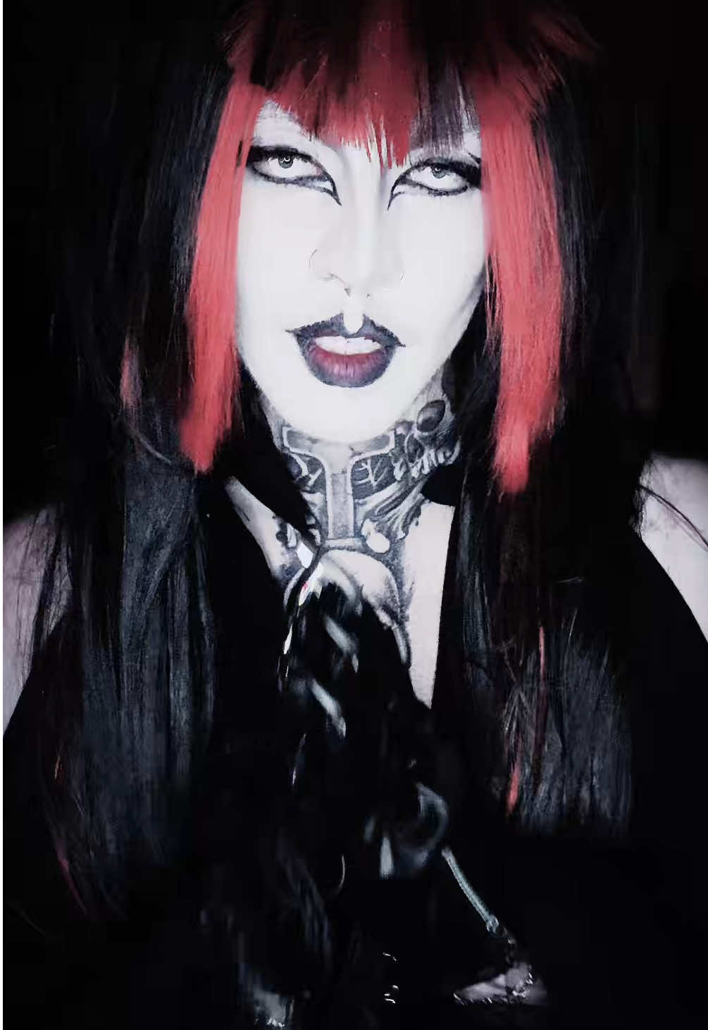 A post by @chaotix.cosplay on TikTok caption: I think ive settled on Madam Midnight for her name what do we think chat🤔 #drag #goth #alternative #gothdrag 