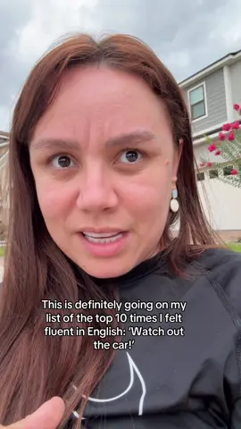 A post by @_mari_gomes__ on TikTok caption: I was recording a story, and suddenly, when I saw the car, I just blurted out: ‘Watch out the car!’ I felt so fluent in English that I even forgot what I was going to say #mom #fypシ゚viral #fy #foryou 