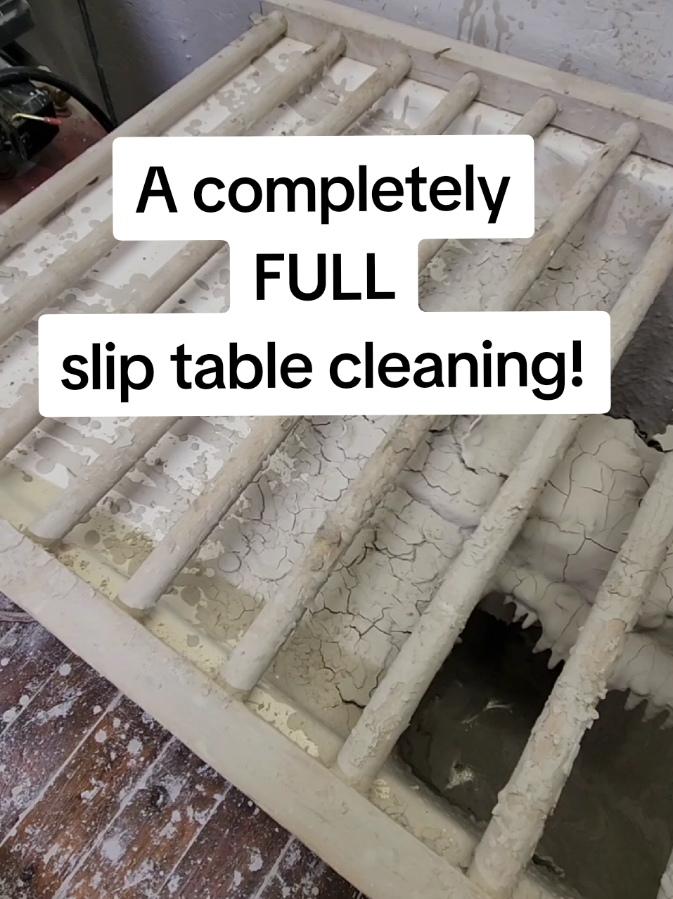 A post by @thedepressedceramicist on TikTok caption: I drained and cleaned the slip table today! #theartroomsedaliamo #mysterymolds #mysterymold #ceramics #ceramicstudio #slipcast #ceramicshop #smallbusiness #sedaliamo #satisfying #CleanTok 
