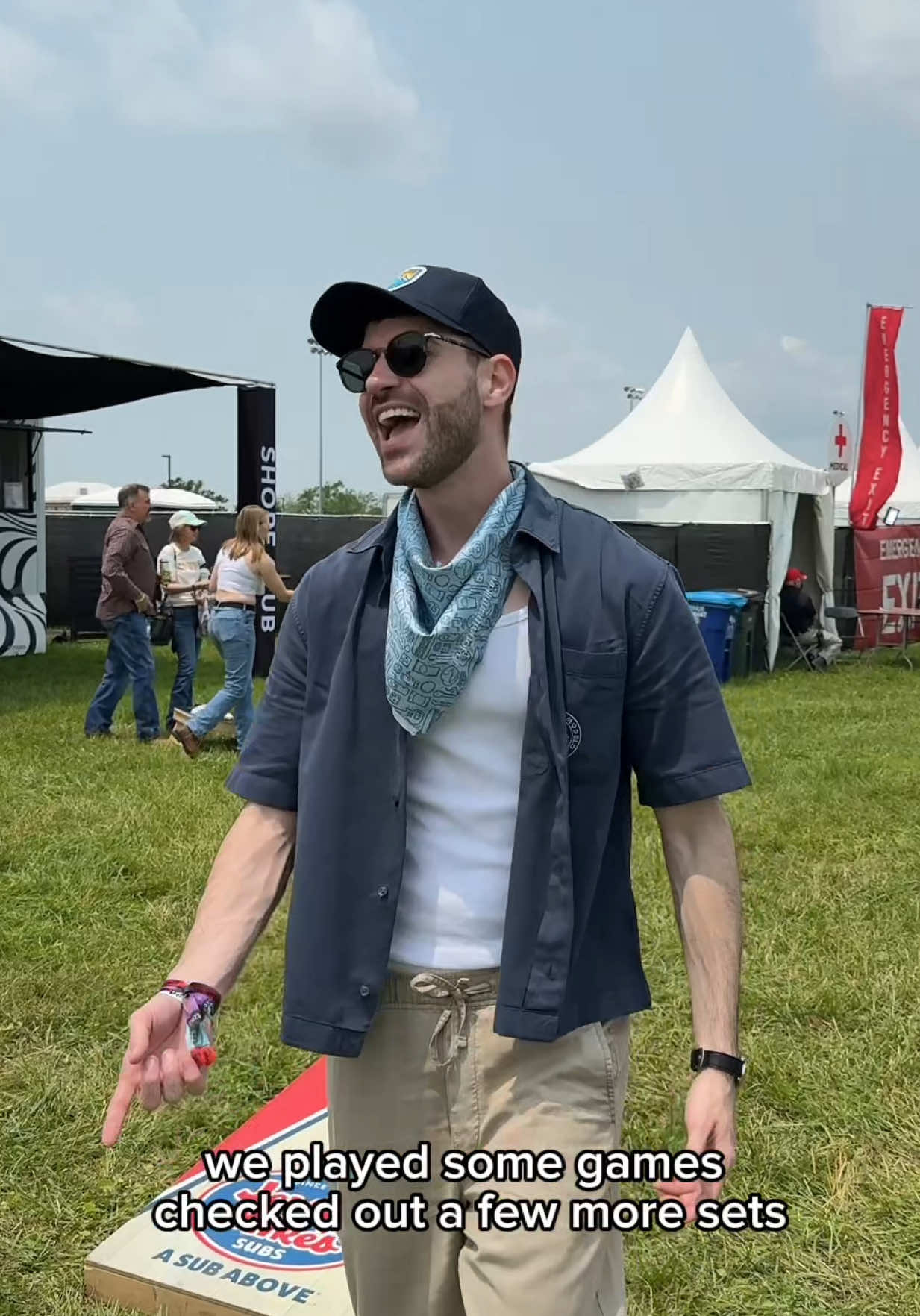 A post by @jonathantilkin on TikTok caption: Had the best weekend - so sad it’s already over!!Thanks so much to @jerseymikes for bringing me out to @Railbird Fest and making this all possible! #ad #subaboveclub #jerseymikes #railbirdfest 