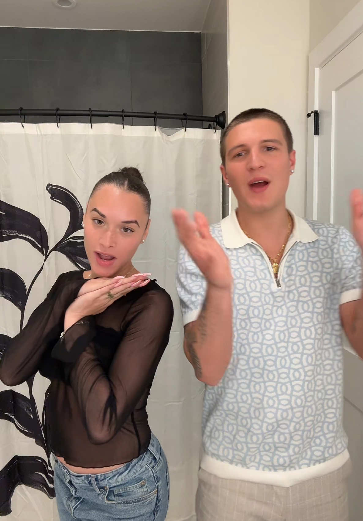 A post by @vitoandniyah on TikTok caption: Get unready with us ! 😴  @hello products  @La Roche-Posay  @hismile 