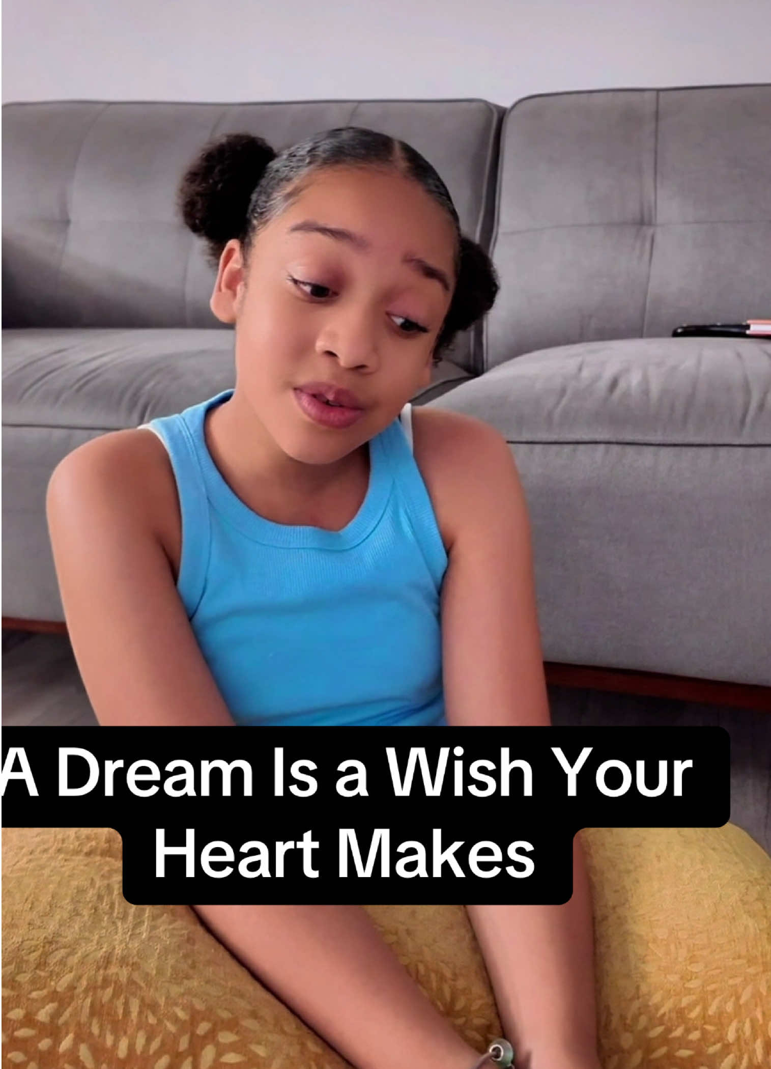 A post by @aniya.simone5 on TikTok caption: Learning this song…one of my practice takes. Will perfect it and maybe post on my YouTube page.  #cinderella #dreamisawishyourheartmakes #disneysongs #disneyprincess  #prettylittlebaby #fyp #singing#singingnking #disney b#broadwaykidsbroadway #d#disneykidb#blackbroadwayyoungactor #blackgirlmagic #talentedkids #p#pencrediblehangingwithaniya #kidsinger #atlanta #aniyasimone #positivevibesalways