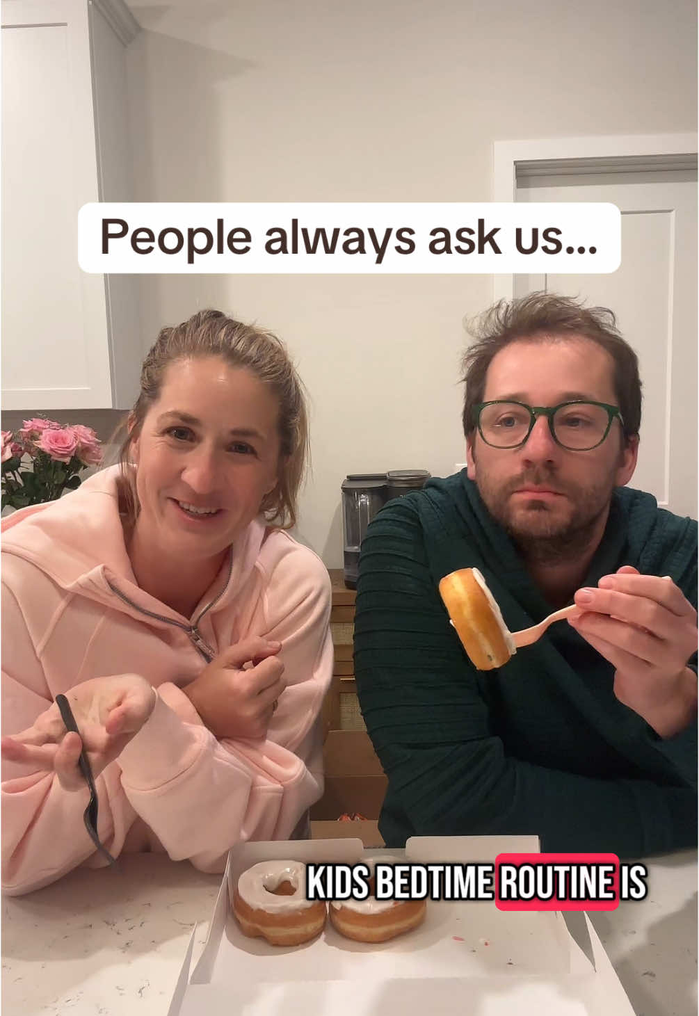 A post by @momchats on TikTok caption: What our favorite part of our kid’s bedtime routine. 🪥🐫📖 my favorite part is watching @dadchats 😆😆😆