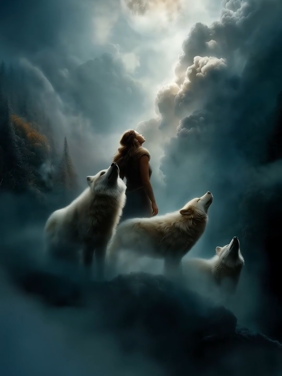 A post by @irur_dreamer on TikTok caption: Night pack 🐺🌛✨ #wolf #wolves #night #story  #wolfcub #wolfpack #fyp #foryoupagе  #irur_dreamer 