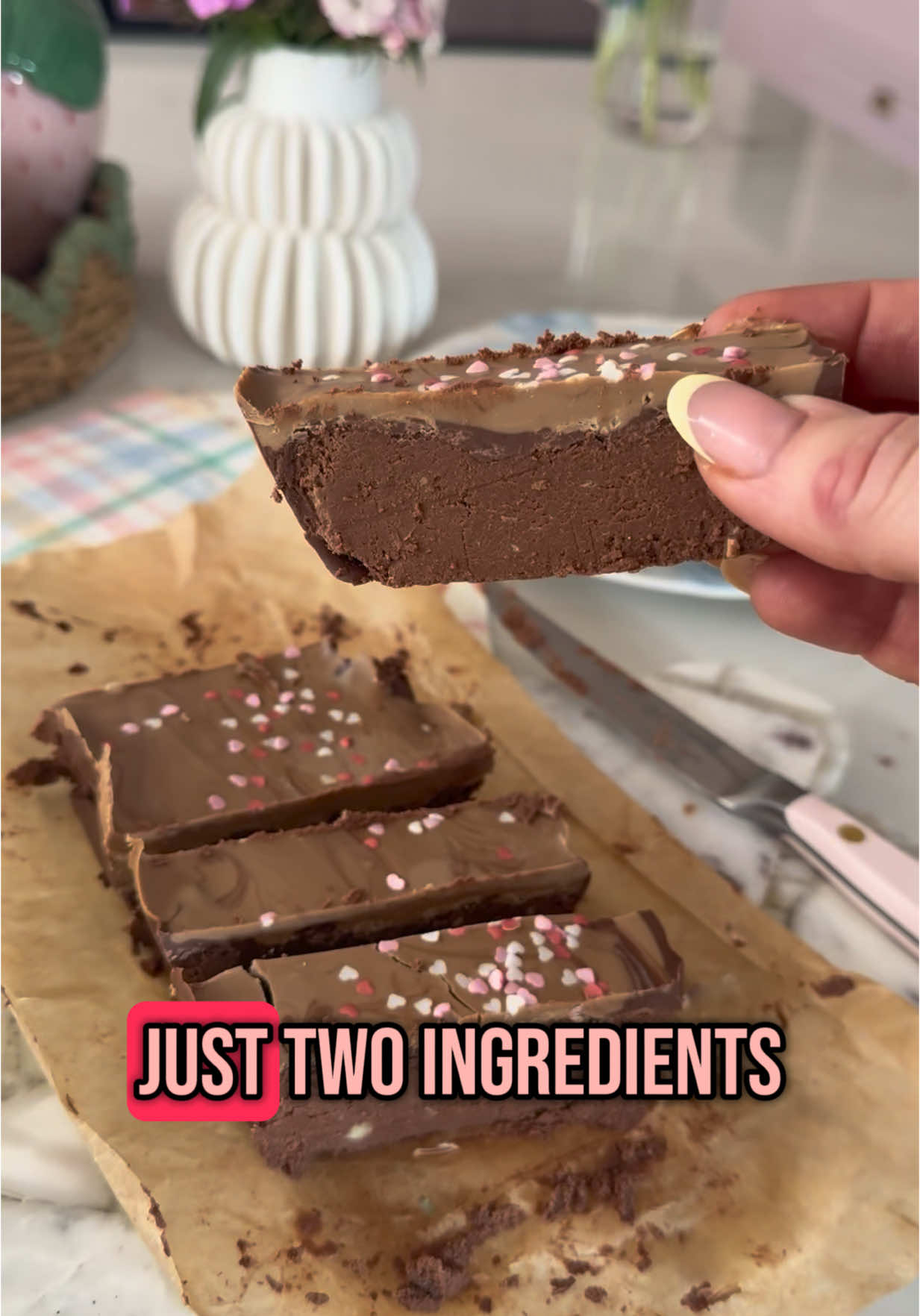 A post by @thiscolourfulnest on TikTok caption: Only TWO ingredients!! Would you have guessed chickpeas were used??  A MUST TRY! ✨🫘🤎🍫 #healthy #healthyrecipes #recipe #recipes #healthysnacks #healthyliving #healthynutrition #food #kitchen #fyp #baking #recipesforyou #recipeideas #recipeoftheday 