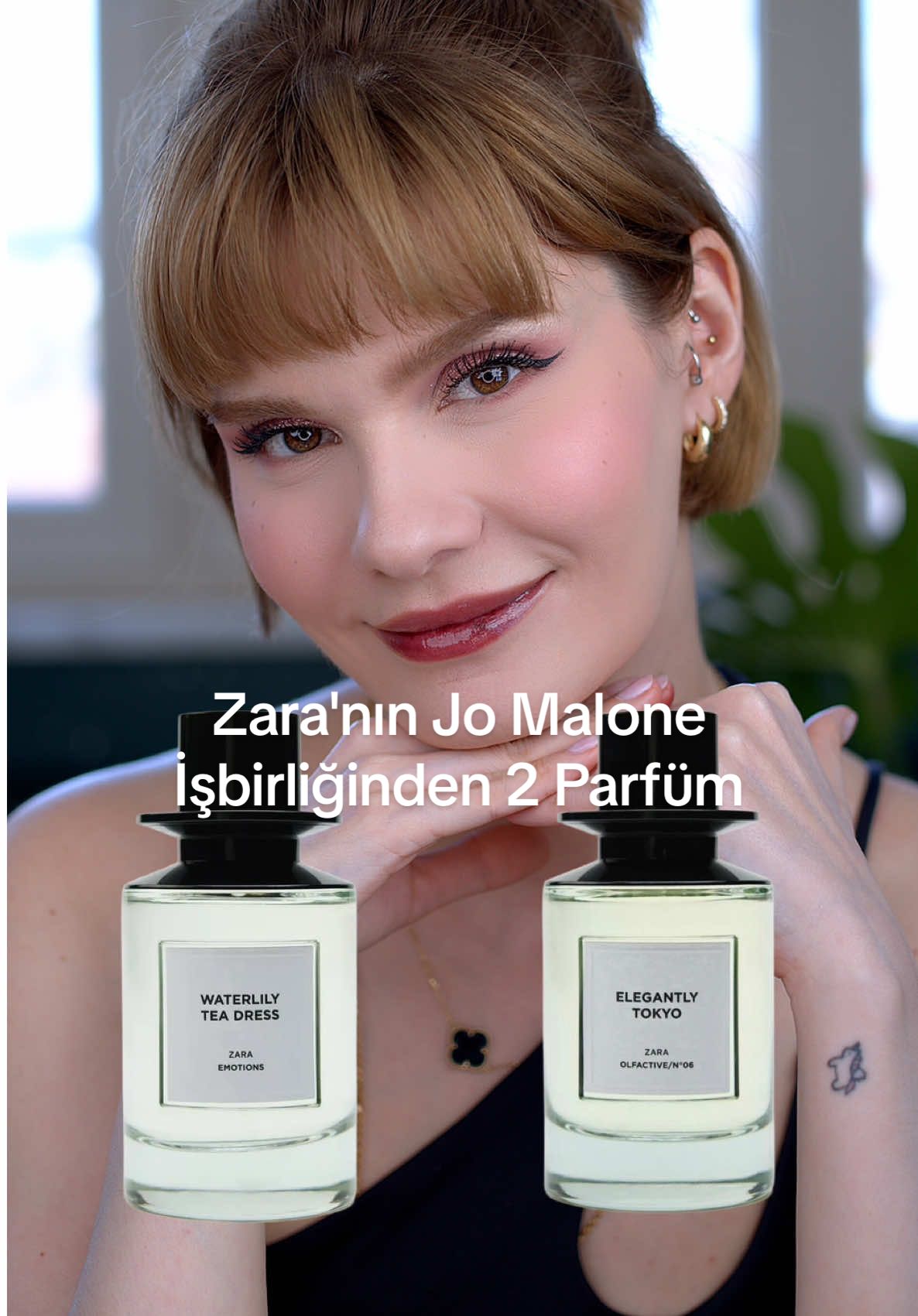 A post by @yagmurvardar_ on TikTok caption: Videoda sponsor veya reklam yoktur ürün ve marka adı geçtiği için yasalar gereği *reklam İki ürün de jo malone tarafından zara için tasarlanmış onun serisinden parfümler.  1 numara waterlily tea dress 2 numara ise elegantly tokyo  Sizin bu seriden denediğiniz parfüm var mı? Favoriniz hangisin #zara #zaraparfüm #jomalonelondon #parfümönerisi #parfümönerileri #parfümchallenge 